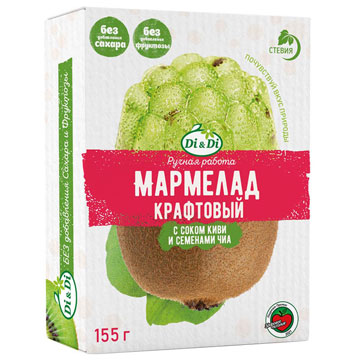 Мармелад Ди & Ди 155г крафтовый с соком киви и семенами чиа