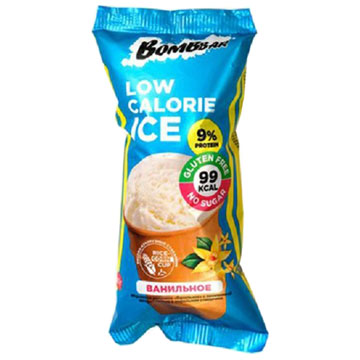 Мороженое протеиновое Бомббар 80г ванильное с пониженной каллорийностью 9%протеин