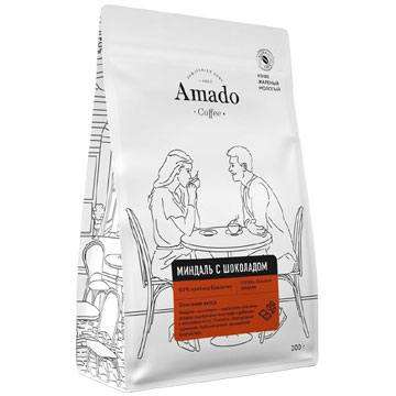 Кофе Амадо молотый 200г Миндаль с шоколадом