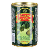 Оливки Маэстро де оливия 300г на огурчике в олив. масле ж/б