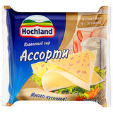 Сыр Хохланд Ассорти 150г с ветчиной,сливочный